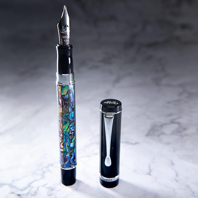 Conklin Duragraph Fountain Pen Abalone Nights - Extra Fine Nib, Precision Writing Instrument with Exquisite Abalone Finish