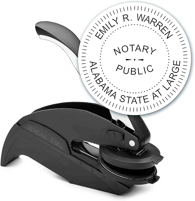 MaxMark Notary Seal Round Embosser for Alabama State - Includes Gold Burst Seal Labels (50 Count)