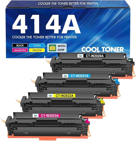 414A 414X Toner Cartridges 4 Pack MFP M479fdw Compatible Replacment for HP 414A for HP Color Laserjet Pro MFP M479fdw M479fdn M479dw M454dw M454dn M479dn Printer Ink (Black Cyan Yellow Magenta)