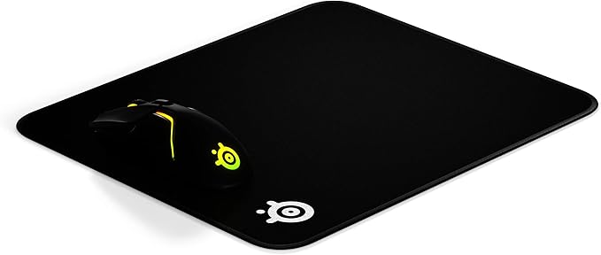 SteelSeries QcK Gaming Mouse Pad - Medium Stitched Edge Cloth - Extra Durable - Optimized For Gaming Sensors - Black