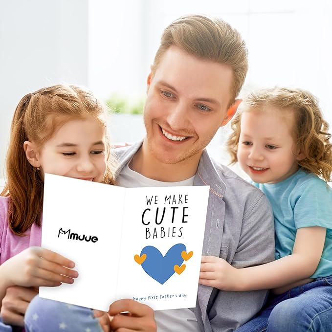 Happy First Father's Day Card for New Dad, Cute 1st Fathers Day Card, Sweet First Fathers Day Cards Gifts for Husband from Wife, We Make Cute Babies