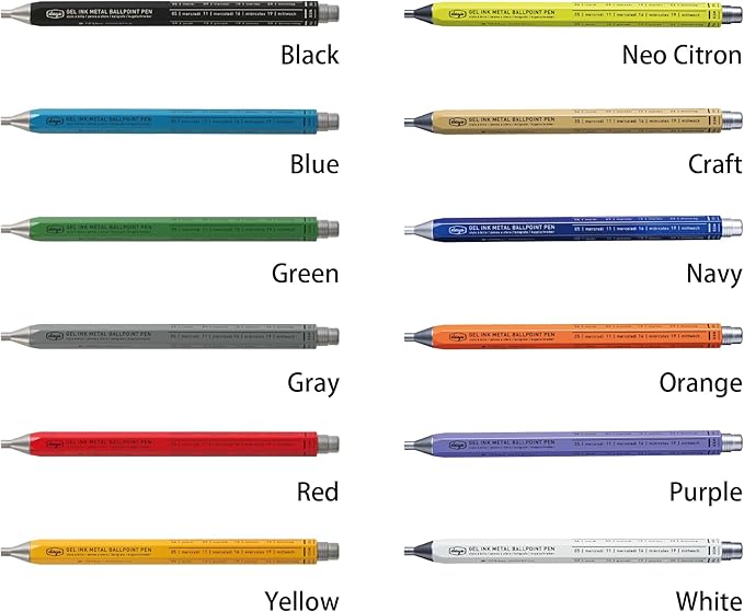 MARK'STYLE days, Gel Ink Metal Ballpoint Pen - 0.5mm Retractable Black Ink, Retro styling Light Weigh Pen, Made in Japan- Perfect for School, Office, and Journaling (Orange)