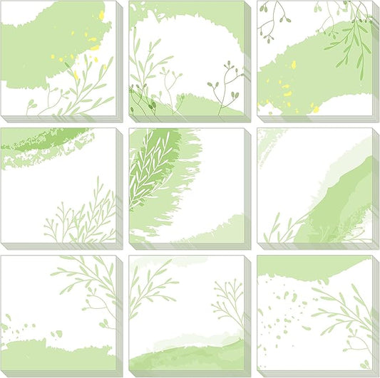 9 Pieces Boho Leaves Sticky Notes Leaves Notes Pads Self-Adhesive Sticky Memo Notes for School Work Office Home Supplies Students Teachers Present