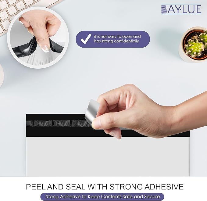 White Large Poly Mailers 14.5x19 Inch | Strong Adhesive Self-Seal Mailer Bag | Tear, Tamper, Water Resistant Shipping Envelopes | Thick Strong polymailer Bags | Clothing Shipping Bags | 500 Pcs Bulk