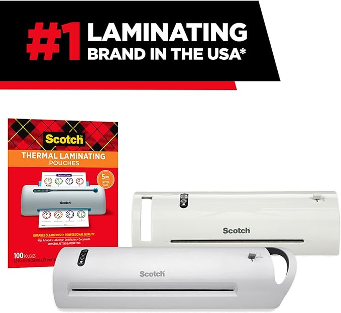 Scotch Thermal Laminating Pouches 8.9 x 11.4-Inches 3 mil Thick 20-Pack (TP3854-20) Clear