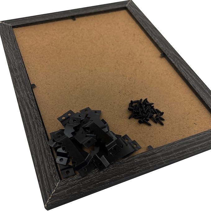 30 Pack Large Heavy Sawtooth Picture Hangers Steel Picture Hangers with Screws Picture Hang Solutions, for Hanging Clock Paintings Artwork Picture Frame Hook Photos (Black，Supports 50 lbs)