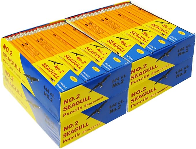 576 Count Bulk Pack Pencils Pre-sharpened with Erasers Bulk Yellow Pencils for Back to School Teacher Supplies, No. 2 HB for Writing Drawing Sketching, Kids Party Favors (4 Boxes of 144)