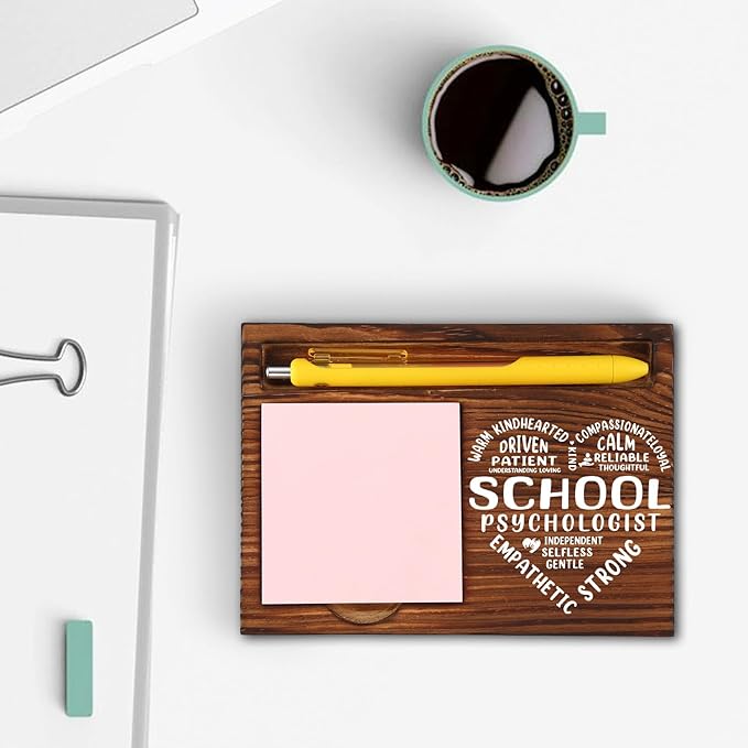 School Psychologist Gifts for Women, School Psychologist Office Sign, Thank You Gifts for School Psychologist, Funny Desk for Women Office, School Psych Gift Desk Retro Note Pad Holder VN335