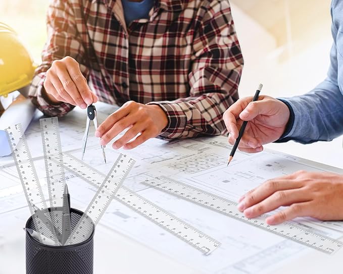 32 Pack Clear Plastic Ruler 12 Inch, Rulers Bulk for Classroom, Transparent Ruler with Centimeters and Inches, Metric Rulers for Kids, Ideal Back to School Office Home Supplies