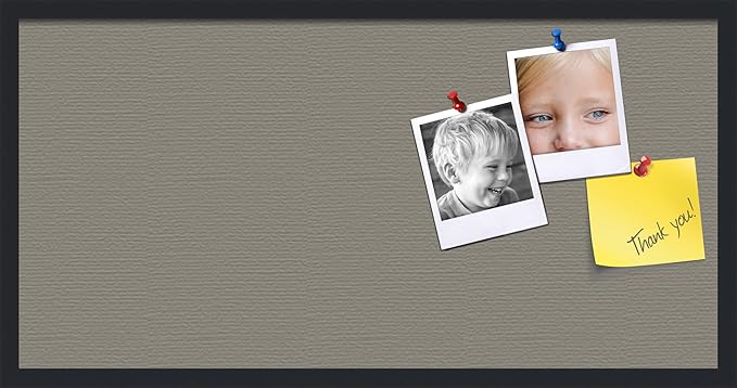 PinPix 36x18 Inch Cork Bulletin Board. This Decorative Framed Pin Board Comes with Pewter Design and a Satin Black Frame. Ideal for Home Office Decor or Message Board (PinPix-1812)