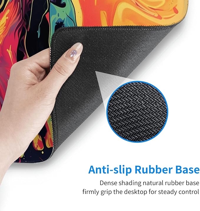 Gaming Mouse Pad Desk Pad,Extended Big Mouse Pad,31.5x11.8 Inch Long Computer Keyboard Mouse Mat Mousepad with 3mm Non-Slip Base and Stitched Edge for Gaming and Office… (Watercolor Skull)