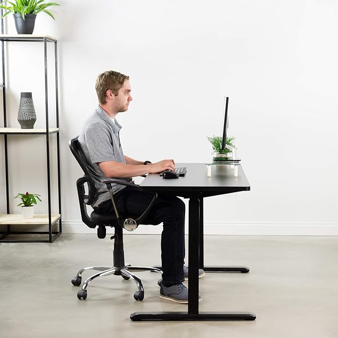 VIVO Black 60 x 24 inch Universal Solid One-Piece Table Top for Standard and Sit to Stand Height Adjustable Home and Office Desk Frames, DESK-TOP60B