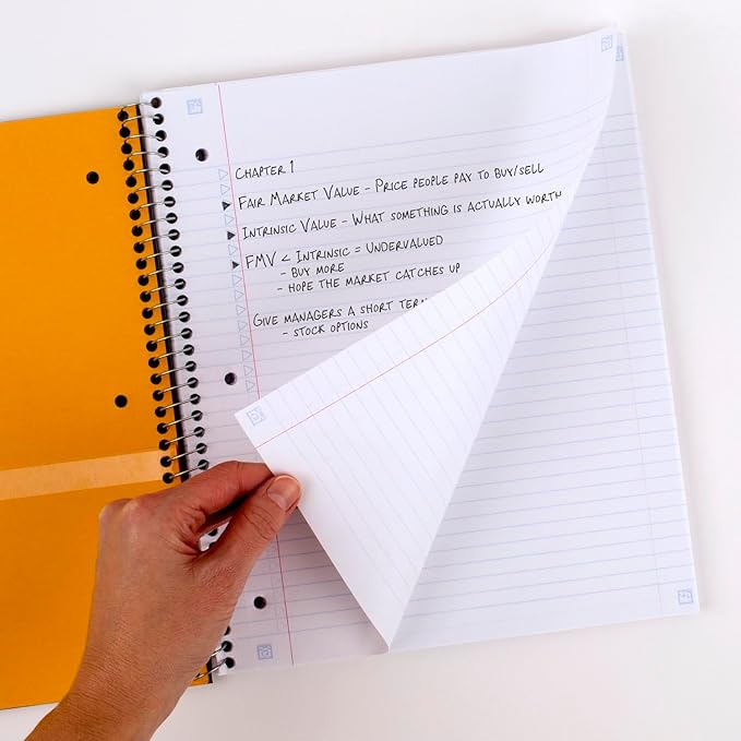 Five Star Spiral Notebook + Study App, 3 Subject, College Ruled Paper, Fights Ink Bleed, Water Resistant Cover, 8-1/2" x 11", 150 Sheets, Red (72065)