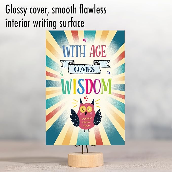 NobleWorks - Funny Happy Birthday Note Card with Envelope (4.63 x 6.75 Inch) - Bday Greeting Card for Women and Men - Congrats Bday Celebration Notecard - Age and Wisdom C9565BDG
