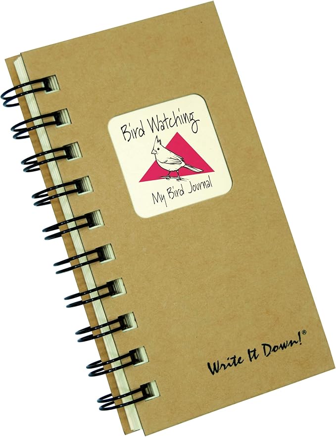 Write it Down series by Journals Unlimited, Guided Journal, Bird Watching, My Bird Journal, Mini-Size 3”x5.5”, Kraft Hard Cover, Made in USA