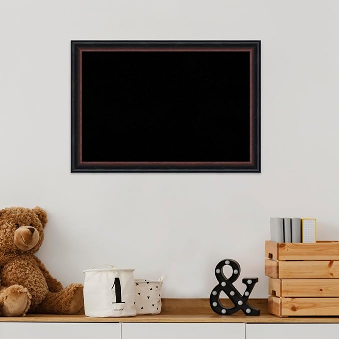 Amanti Art Black Cork Board for Wall, 14x20 Vision Board with Black Wood Frame, Small Corkboard Office Decor for Home Organization, Casual Corkboard Pinboard to Display Items for Home Organization in