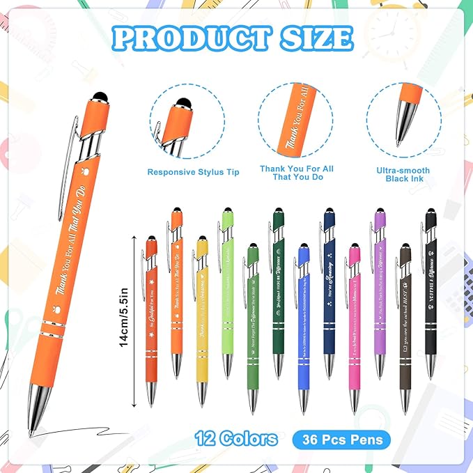 36 Set Employee Appreciation Gifts Bulk Team - 36Pack Coffee Cup Notepad+36 Ballpoint Pens+ 36 Drawstring Gift Bags, Bulk Gifts for Coworkers/Staffs/Teachers/Christmas