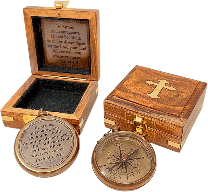 God My Lord Compass - Compass Gift Inspirational Quote Engraved, Graduation Gift, Confirmation Gift, Religious Gift for Men Women Boys Girls Teenage Kids, Baptism Gift