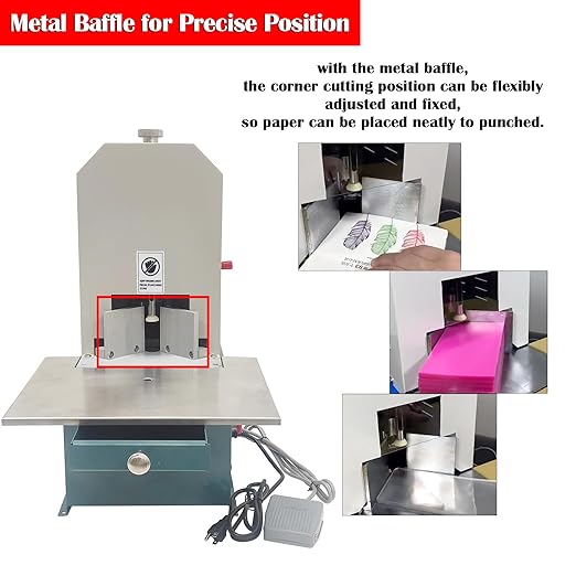 Eelectric Corner Rounder Cutter Machine, 180W Heavy Duty Paper Punch Cutter with R3 R4 R5 R6 R8 R9 R10 Seven Blades, Metal Corner Rounder Punch for Office Business Cardstock Plastic PVC