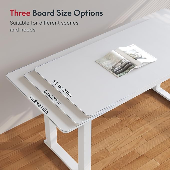 SANODESK 4-Leg Standing Desk, Electric Height Adjustable Desk with Memory Presets for Home Office, Stand up Desk Computer Workstation, 63x28 Inches White