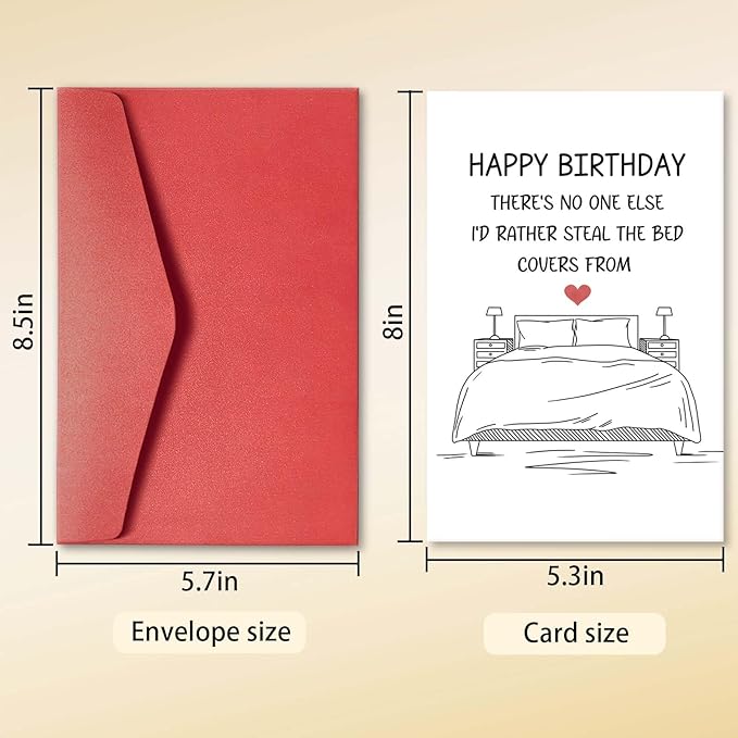 Romantic Birthday Card for Husband Wife Boyfriend Girlfriend, Humorous Birthday Gifts for Man Woman, Steal The Bed Covers Birthday Card