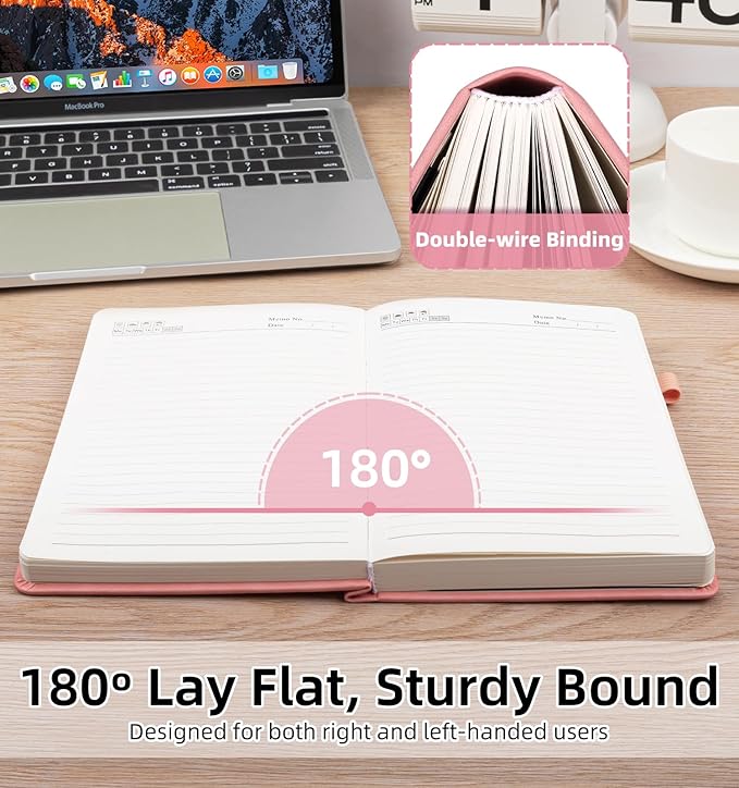 Lined Journal Notebook 365 Pages, A4 Leather Journals for Writing Women & Men, Hardcover Notebook with 100GSM Thick Paper, Daily Journal Notebook for Travel, Work, School, Note Taking, College Ruled
