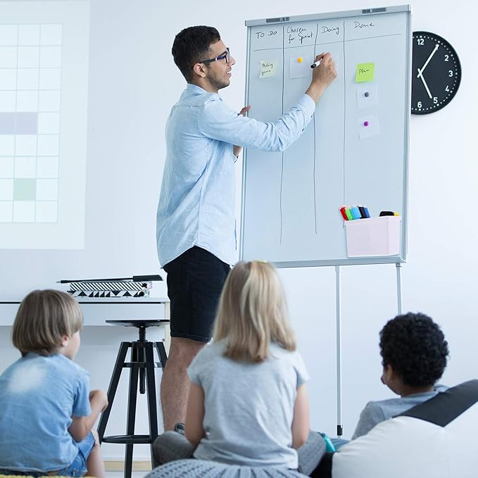 Boao Whiteboard Dry Magnetic Plastic Holder, 8 Pieces Colorful Magnetic Markers with Eraser Cap, Whiteboard Eraser for School Office Home 100th Day of School, 10 Pieces Totally(Stylish)