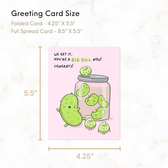 ALY LOU Graduation Card, Congratulations Congrats Card for Him/Her, Funny Grad Card for New Job Promotion, New Home, Wedding Celebration (You're Kind Of a Big Dill)