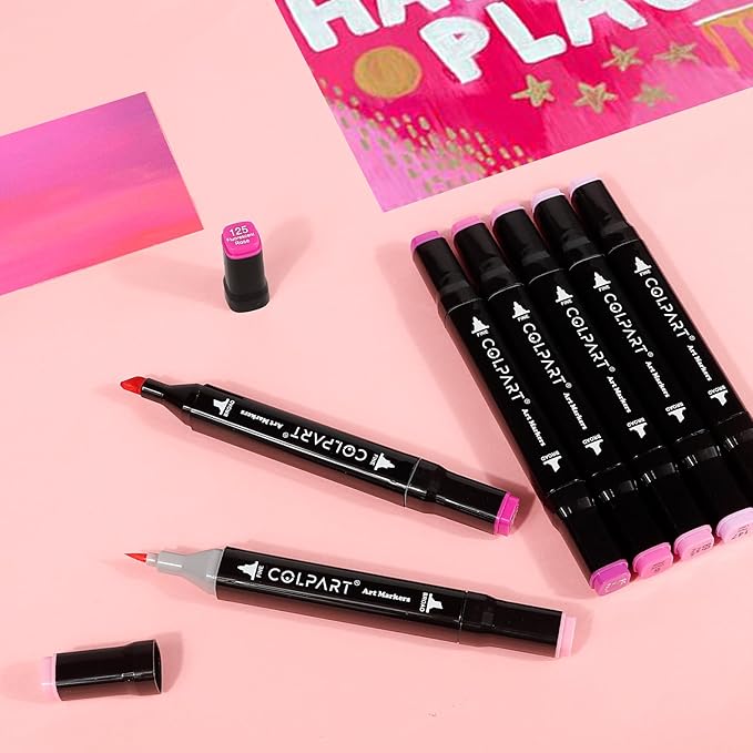 262 Colors Alcohol Markers Set Dual Tip Art Markers for Kids Marker Pens with Pen Holder and Carry Bag for Adult Coloring Painting Supplies Perfect for Painting, Coloring, Sketching and Drawing