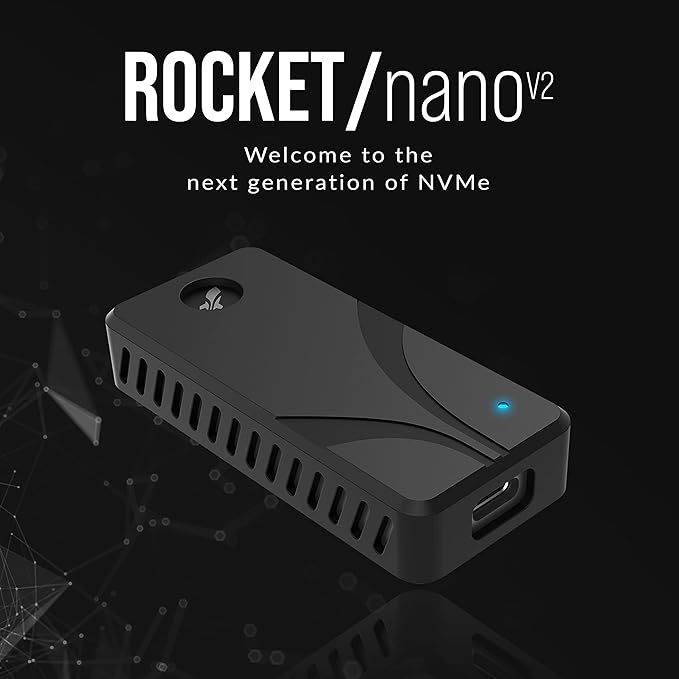 SABRENT 1TB Rocket Nano V2 External SSD – USB 3.2 Gen 2x2, Up to 1500MB/s Transfer Speeds, Rugged Aluminum & Silicone Sleeve, 8K Video-Ready Portable Drive (SB-1TB-NAV2)