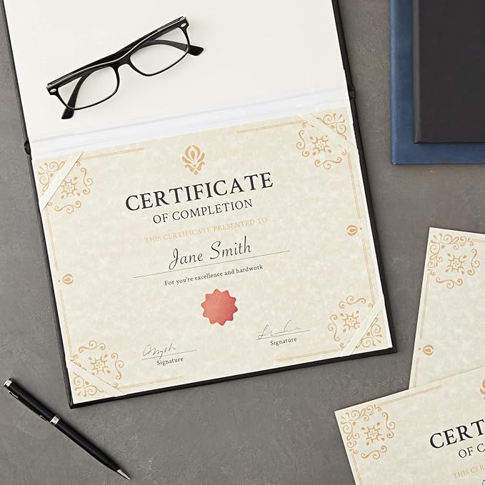 96 Sheets Parchment Paper for Certificates, Resumes, Diplomas, 90 GSM Textured Stationary, Printer-Friendly (Ivory, 8.5 x 11 In)