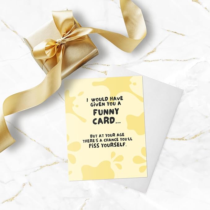 ALY LOU Funny Birthday Card, Retirement Card, Congratulations Congrats Card for Him/Her (Piss Yourself)