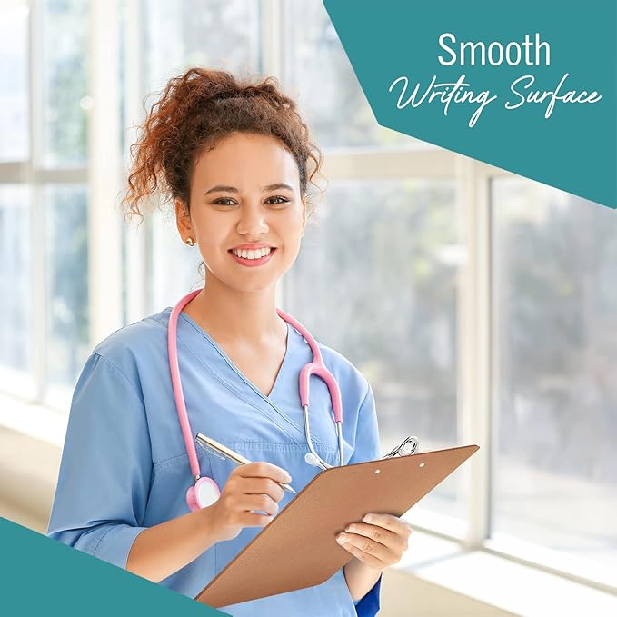 3 Clipboards, Legal Size Clipboard, 9" x 15.5" Clipboard, Clip Board with Metal Clip, Long clipboard, Large Sturdy Clip, Heavy Duty high Capacity Durable Wooden clipboard, Smooth Writing Surface