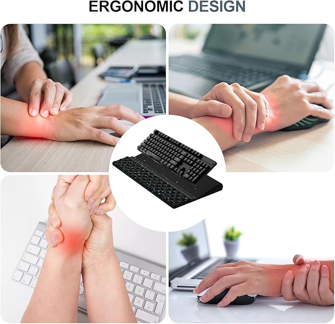 Computer Keyboard Stand with Wrist Rest,Comfy Ergonomic Tilted Keyboard Holder,Keyboard Tray Support for Office Home (Blue Starry Sky)