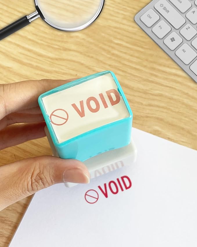 WAFJAMF Void Stamps–Self-Inking Rubber Office Stamp Red Ink Message Stamp-Medium