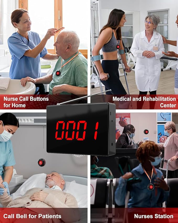 CallToU Wireless Calling System Customers Patient Pager System 1 Display Receiver Only（Need to Be Paired with Transmitter to Work）