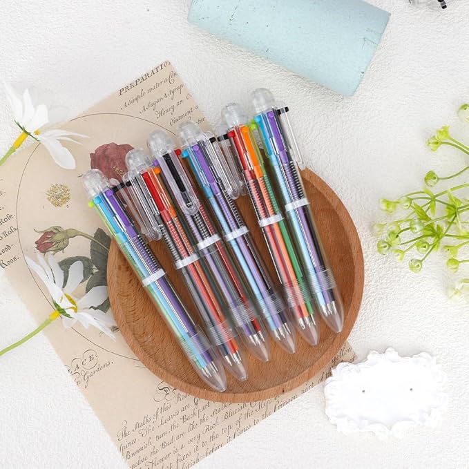 Back to School Supplies 24 PCS Ballpoint Pens Bulk 6-in-1 Colored Pens Ballpoint Party Favors Office Supplies Multicolor Pen Back to School Gifts for Kid Students Son Daughter Classroom Birthday