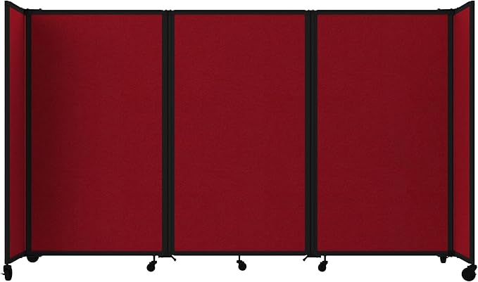 Versare Room Divider 360 Portable Wall Partition | Folding Panels | Large Freestanding Divider | Locking Wheels | Temporary Room Separator