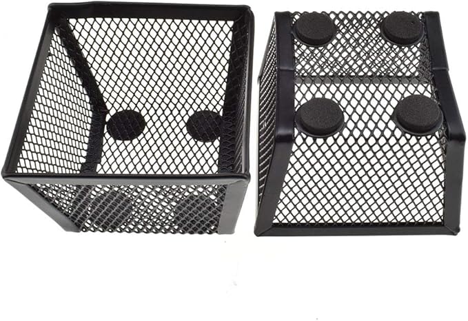 HAHIYO Stackable Paper Clip Mesh Holder cup 2.2" Height 2 Pack Black Sturdy PaperClip Holder Container for Desk Drawer Organizer Collection for Home Office School Soft Foam Feet No Sharp Edges