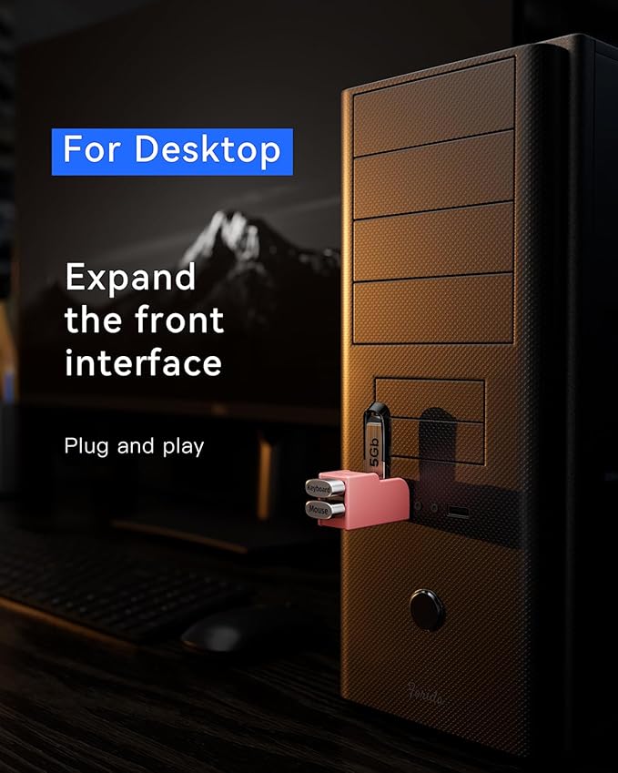 3 Ports USB 3.0 Adapter, USB Hub with 1 USB 3.0 and 2 USB 2.0 Port, Portable USB Port Splitter for Keyborad, Mobile Hard Disk, U Disk, Camera, Mouse,etc (Pink)