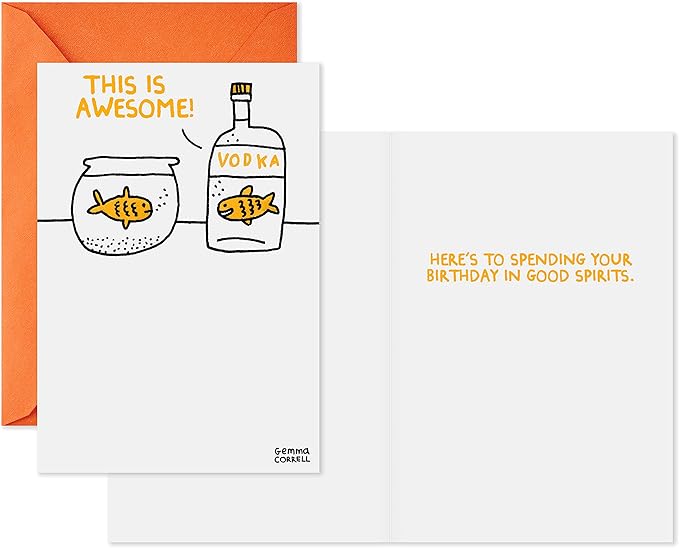 Hallmark Shoebox Pack of 2 Funny Birthday Cards (Toast and Goldfish)