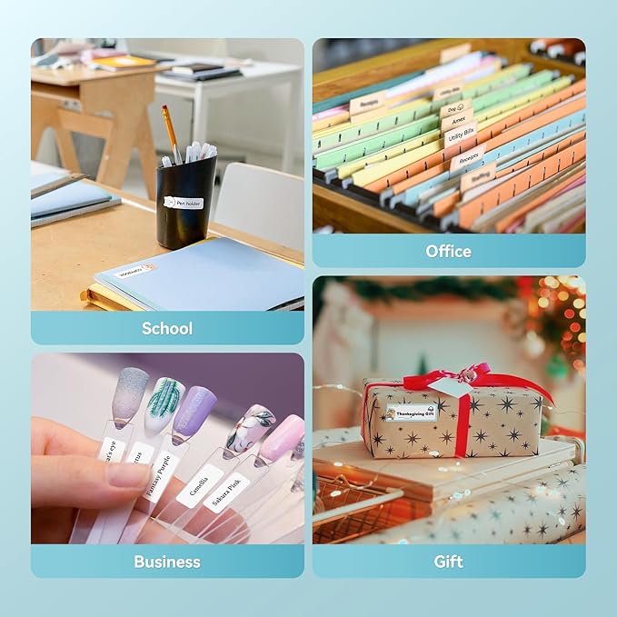 NIIMBOT Label Maker Machine D11 Label Printer Portable Wireless Connection Multiple Templates Available for Phone Easy to Use Office Home Organization USB Rechargeable