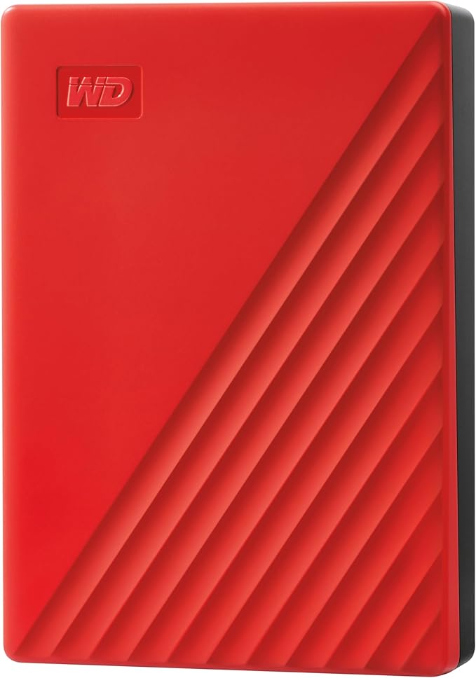 WD 6TB My Passport, Portable External Hard Drive, Red, Backup Software with Defense Against ransomware, and Password Protection, USB 3.1/USB 3.0 Compatible - WDBR9S0060BRD-WESN