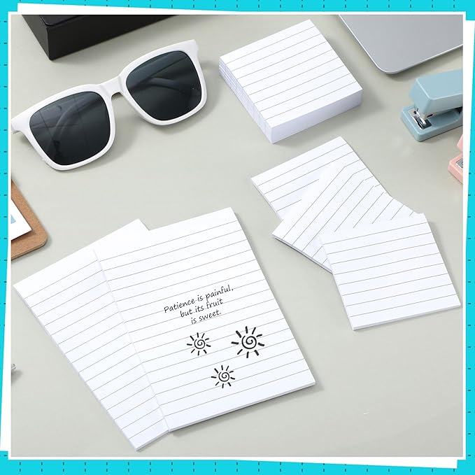 Yexiya 64 Pcs Lined Sticky Notes Self Stick Notes with Lines Bright Assorted Colors Sticky Pad for Home Office Products Post Memos, 1920 Sheets(3 x 3 Inch, 4 x 6 Inch,Mixed Color)