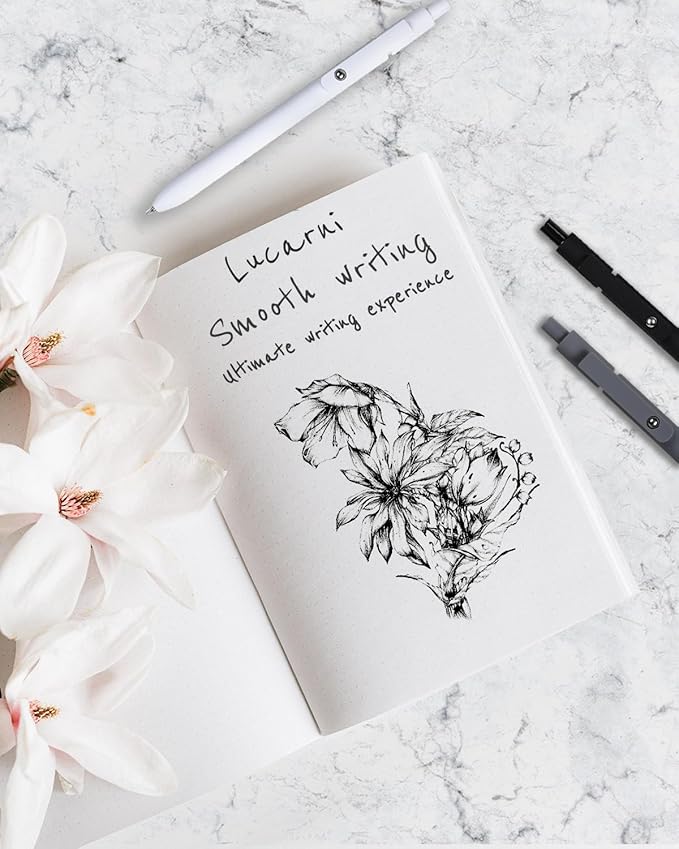 6pcs Gel Pens,0.5mm Fine Point Black Ink Pens With Smooth Wirting,Qucik Dry Pens For Journaling,Cute Nice Aesthetic Pens, Office School Supplies Women Men Student(WH+GY+BK)