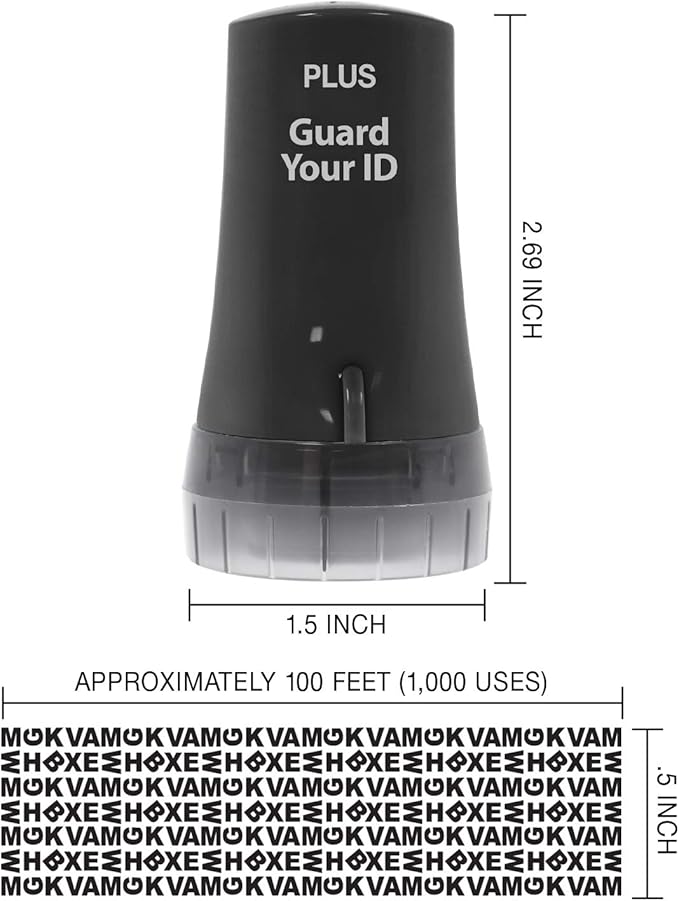 Guard Your ID Advanced 2.0 Rollers Identity for Theft Address Eraser and Security Prevention (Regular 3-Pack, Black)