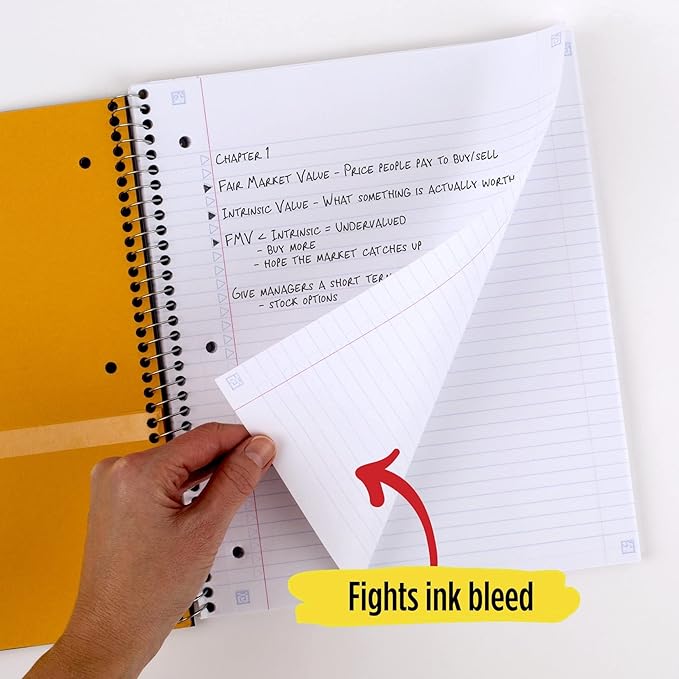 Five Star Spiral Notebook + Study App, 3 Subject, College Ruled Paper, Fights Ink Bleed, Water Resistant Cover, 8-1/2" x 11", 150 Sheets, Green (72067)