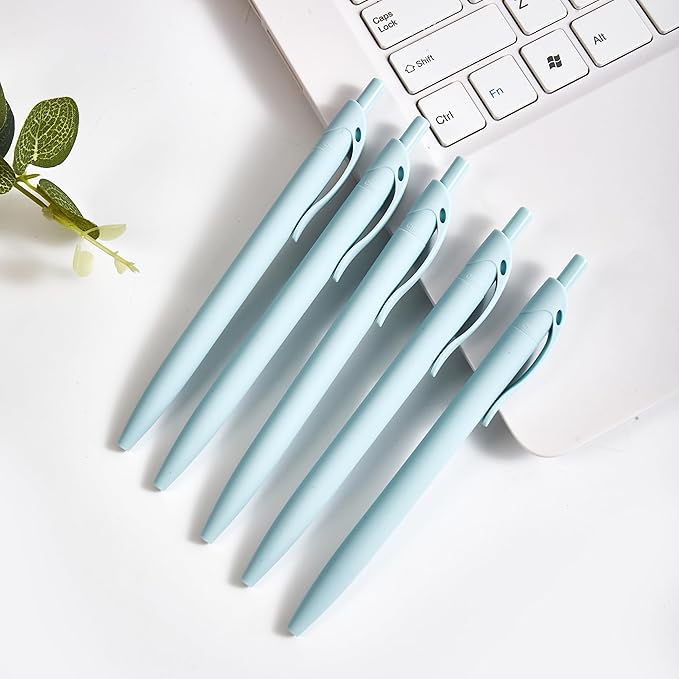 BallPoint Pens, 100 Pack (BLACK Ink),Bulk Pens, Light Blue/Mint Green Barrel,Click Pens for Office Home and School, Retractable Ballpoint Pens, Medium Point, 1.00MM (Light Blue/Mint Green)