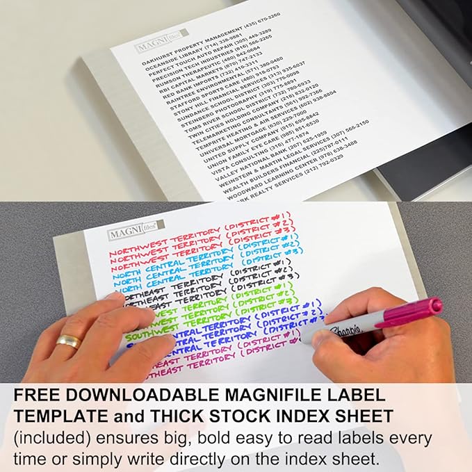 Ultimate Office MagniFile Hanging File Folders V Base Letter Size with 11 inch Magnified Indexes That Double The Size of Your File Titles to Find Files Fast. (Set of 20 Black)
