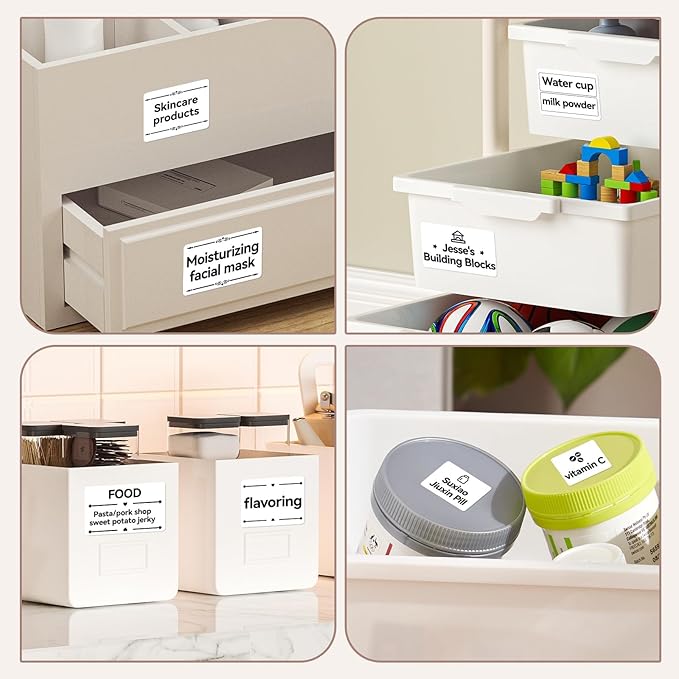 NIIMBOT Labels for B1/B21/B3S Lable Printer, 2" x 1.18" (50×30 mm) Waterproof Sticker Paper Shipping Address Labeling Replacement with Self-Adhesive - 1 Roll of 230pcs (White)